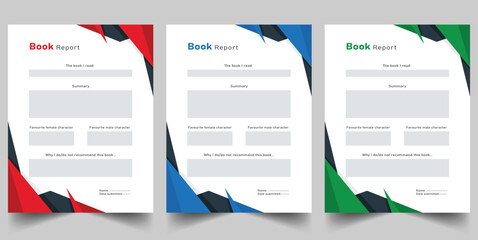 Modern Book Report Templates with Geometric Accents