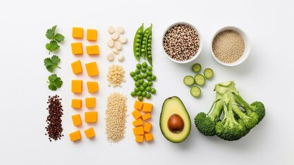 Assorted Vegetables Fruits Grains Healthy Eating.