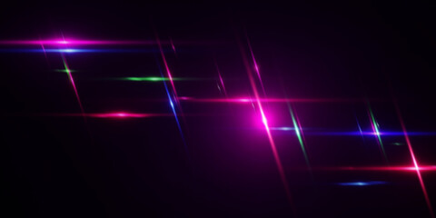 An abstract background with soft, horizontal streaks of pink and purple light with a prism effect. A glamorous and elegant design for presentations.