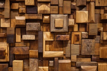 Wooden blocks wall art
