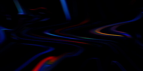 A dynamic abstract background with distorted, liquid-like light trails in blue and orange. A composition symbolizing speed, technology, or energy flow.