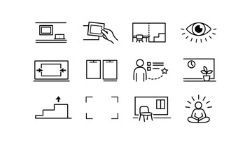 Control minimalist classroom vector environment icons wall intentional boundary icon cue calm