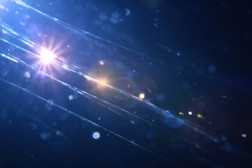 Abstract digital art with vibrant blue and light streaks