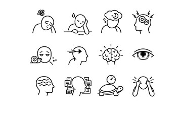 Clarity icon state low information icons vector concentration slowdown thoughts online fatigue