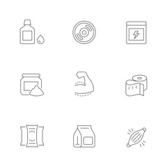Set line icons of bodybuilding