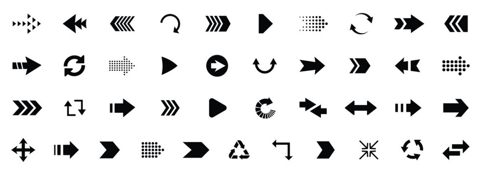 arrow big set  Arrow icon set. Arrow. Cursor. Black vector arrows icons. Collection different arrows sign. Modern simple arrows. 