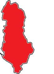 Red map of Albania