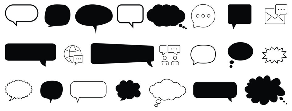  speech bubble Black speech bubble collection Speech Bub Talk bubbleble set Cloud speech bubbles collection. Vector
