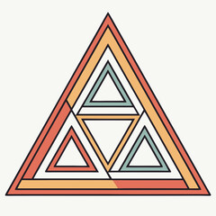 Geometric Overlapping Triangles Abstract Background Flat Style Illustration