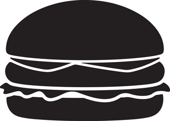 Classic Hamburger Icon Design for Fast Food Menu or Advertisement