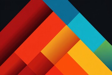Vibrant geometric shapes in vivid colors creating a striking modern design.