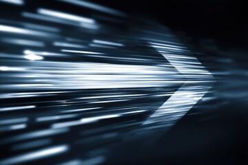 Dynamic arrow motion graphic representing speed and innovation in technology.