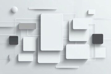 Abstract geometric shapes in varying sizes creating a modern and minimalist design.