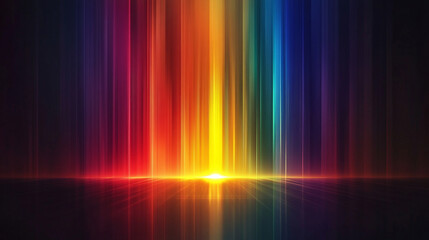 Vertical gradient background with bands of colored light radiating from a bright center, creating a vibrant and dynamic abstract design suitable for digital art or visuals.
