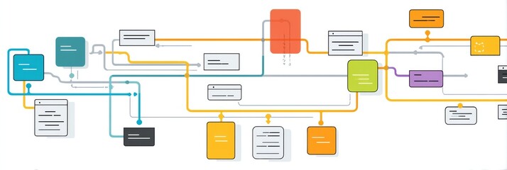 A colorful flowchart illustrating complex processes and connections clearly.