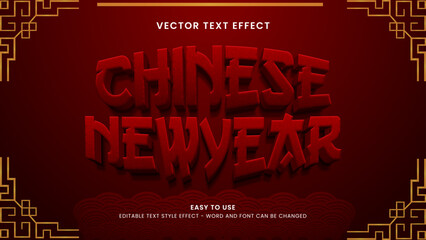 chinese new year editable text effect 3d vector