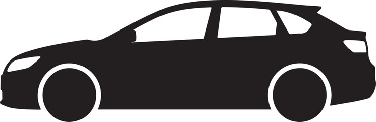 Modern Car Silhouette Icon Design for Web and App Interface