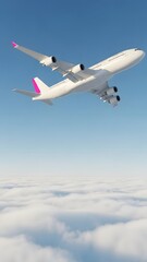 Fototapeta premium Airplane soaring through the sky