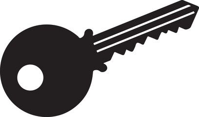 Single black key icon isolated on transparent background for design use