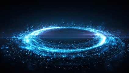 Abstract light ring in dark space