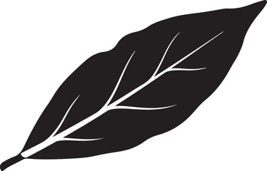 Single Leaf Silhouette Nature Plant Design Element Decoration Art
