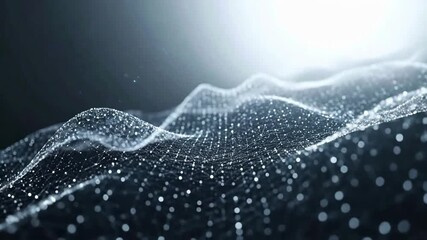 Abstract data mesh background showing interconnected nodes and lines in a network structure.