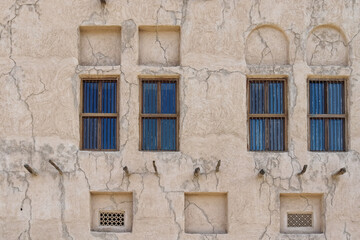 Dubai, Arab Emirates - 26. September 2025: Traditional Dubai architecture showcasing old town building facade