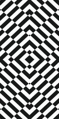 Distorted black and white stripe pattern background. Technology optical stripe illusion wallpaper