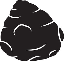 Abstract Black Rock Silhouette Isolated on Transparent Background