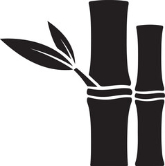 Bamboo stalks with leaves vector illustration design element
