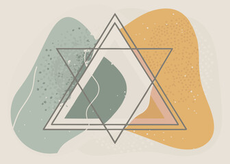 Abstract star of david with colorful background