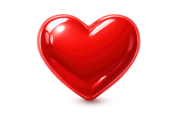 Red glossy heart symbol expressing love, romance, passion, and care, perfect for valentine's day celebrations