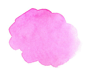 Abstract pink watercolor background. Hand drawn watercolor spot. Pink design artistic element for banner, template, print and logo	