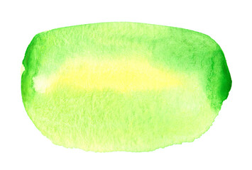 Abstract green watercolor shape isolated on white background. Spring watercolor clip art