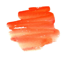 Orange watercolor shape. Abstract background for text or logo