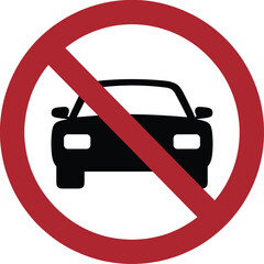 Red circle with diagonal line 