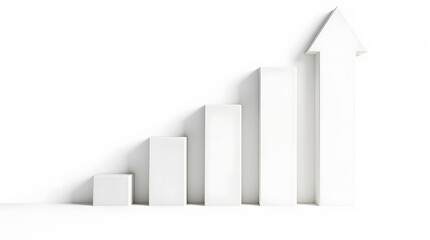 Minimalist success growth chart with a upward trending arrow demonstrating business progress