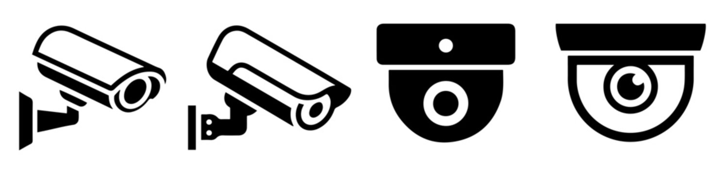 cctv security camera icon set