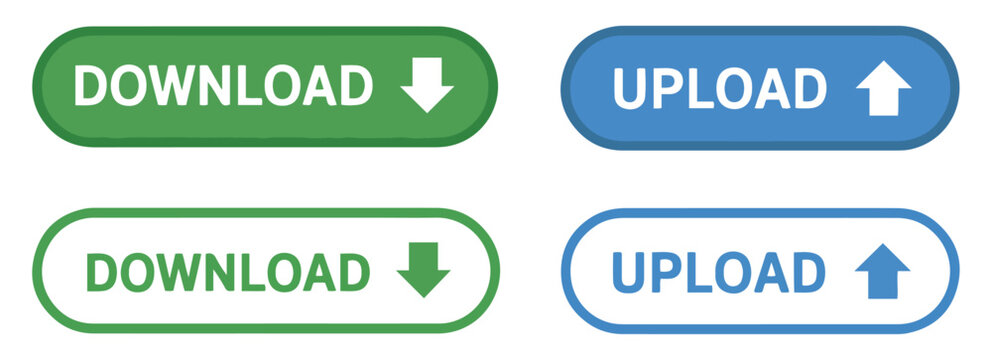 download upload button icon set