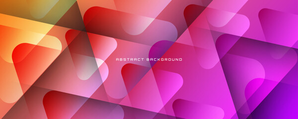 Pink orange abstract background overlap layer on bright space with rounded triangles effect decoration. Modern graphic design element cutout style concept for web, art, flyer, card, or brochure cover