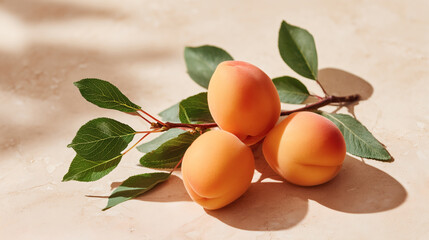 Ripe Apricots and Clear Water Still Life