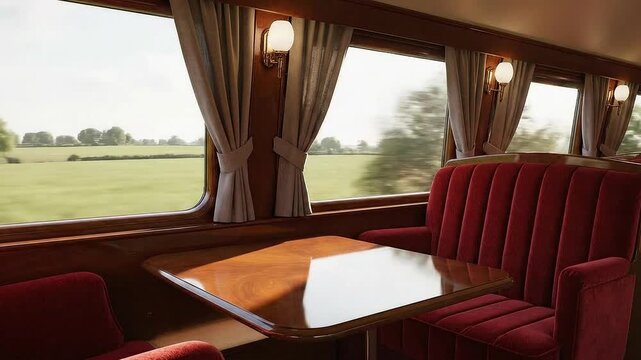 Train Coupe Interior View | Scenic Railroad Journey Concept