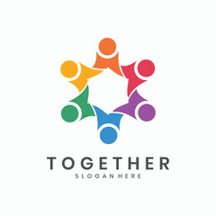 Community unity circle logo design