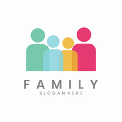 Family people group logo illustration design