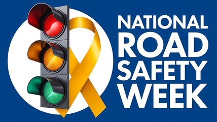 National road safety week traffic awareness illustration
