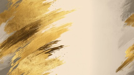 Elegant Abstract Gold Brush Strokes on Soft Neutral Background