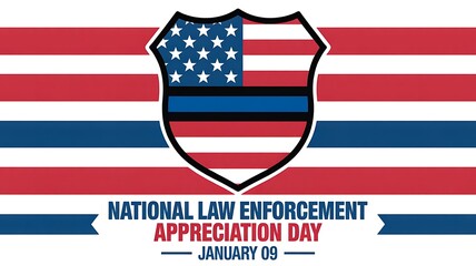National law enforcement appreciation day with police badge and american flag
