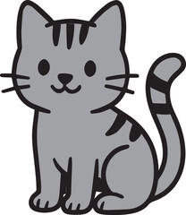 set of black silhouettes of cat vector	