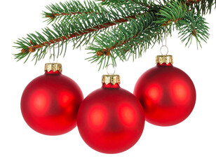 red christmas ball on white background