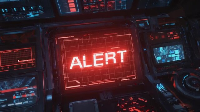 Alert message on a spacecraft.